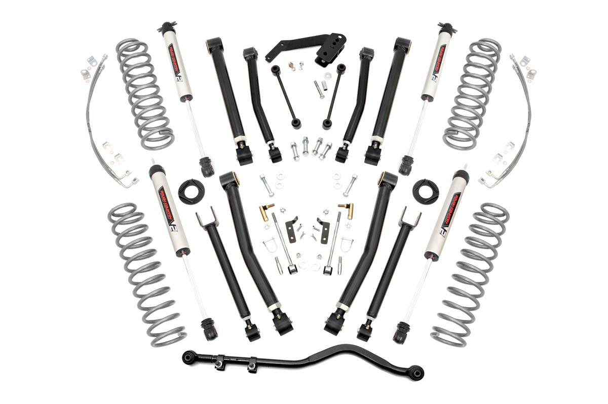 Jeep Wrangler Suspension Lift Kit - Front + Rear - Rough Country - 4 Inch Lift Kit | X-Series | V2 - '07-'10